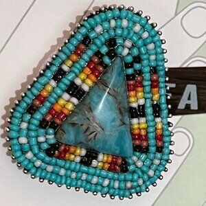 Southwestern Turquoise & Seed Beads Phone Grip Pop Socket NEW